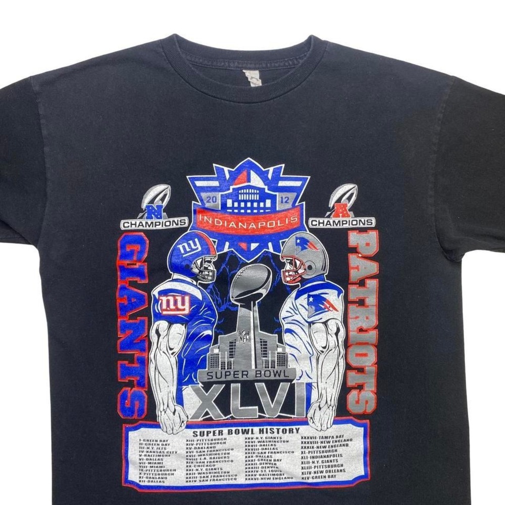 2012 Super Bowl New York Giants versus New England Patriots shirt